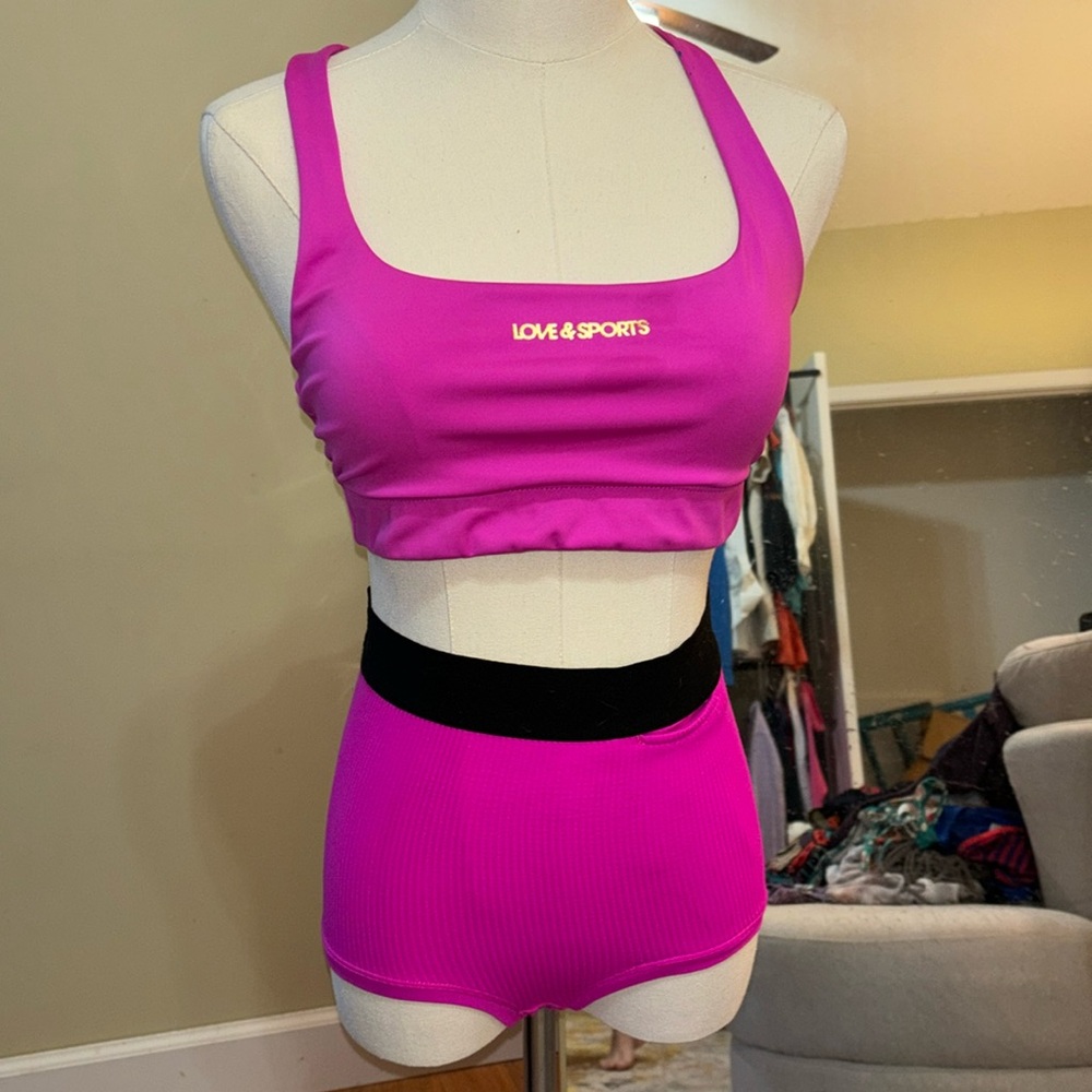 Hot pink short set